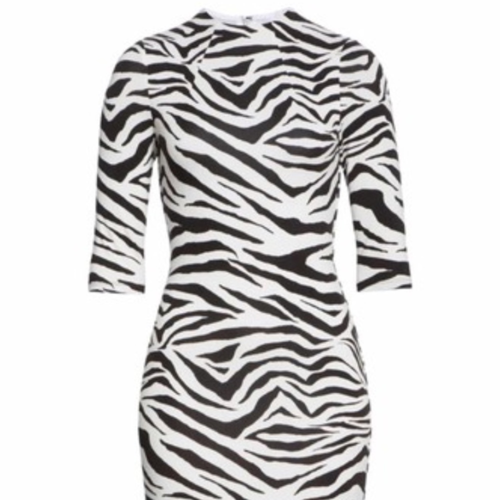 Alice + Olivia Mid-Length Night Out Dress in Zebra